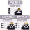 King Rilla Natural Cold Process Soap Bars ? 3-Pack Handmade Organic Soaps for Men ? Moisturizing, Detoxifying & Eco-Friendly Skincare Set (03 Pack SILVER BACK SOAP BAR)