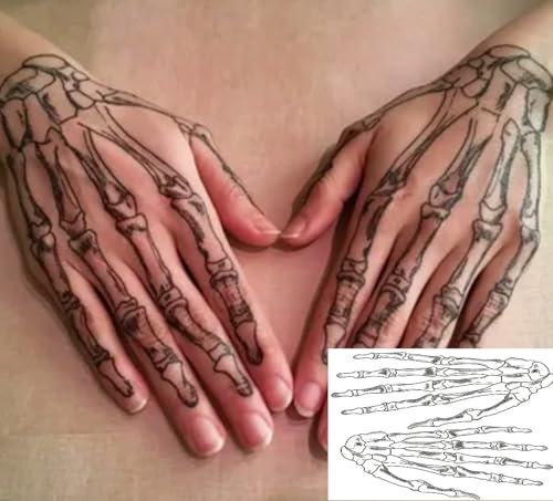 8 Sheets Halloween Temporary Face Tattoos | Skeleton & Scar Designs