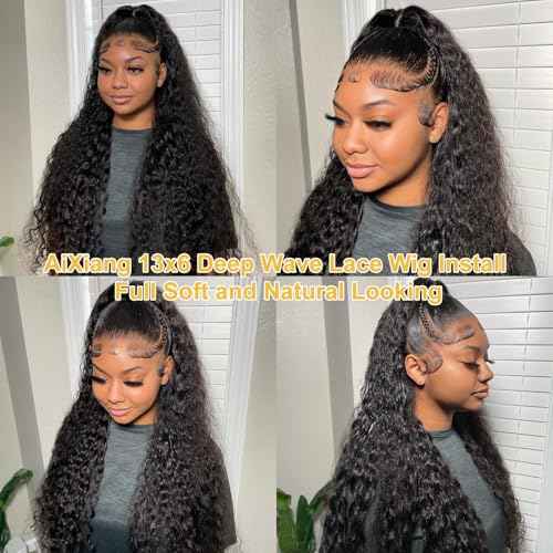 12 Inch Short Curly Lace Front Wigs Human Hair 13x6 Deep Wave Lace Front Wigs Human Hair Curly Wig 13x6 Lace Front Wigs Virgin Remy Human Hair Wig for Women Deep Wave 13x6 Frontal Wig