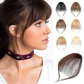 100% Human Hair Clip-In Bangs - Wispy Dark Brown Fringe for Women