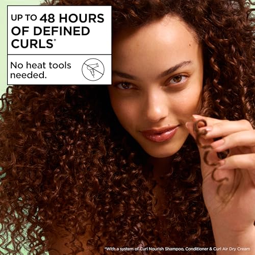 Garnier Fructis Curl Nourish Air Dry Cream, Sulfate Free Defining Butter Leave-in Conditioner, 10.2 Fl Oz, 2 Count (Packaging May Vary)