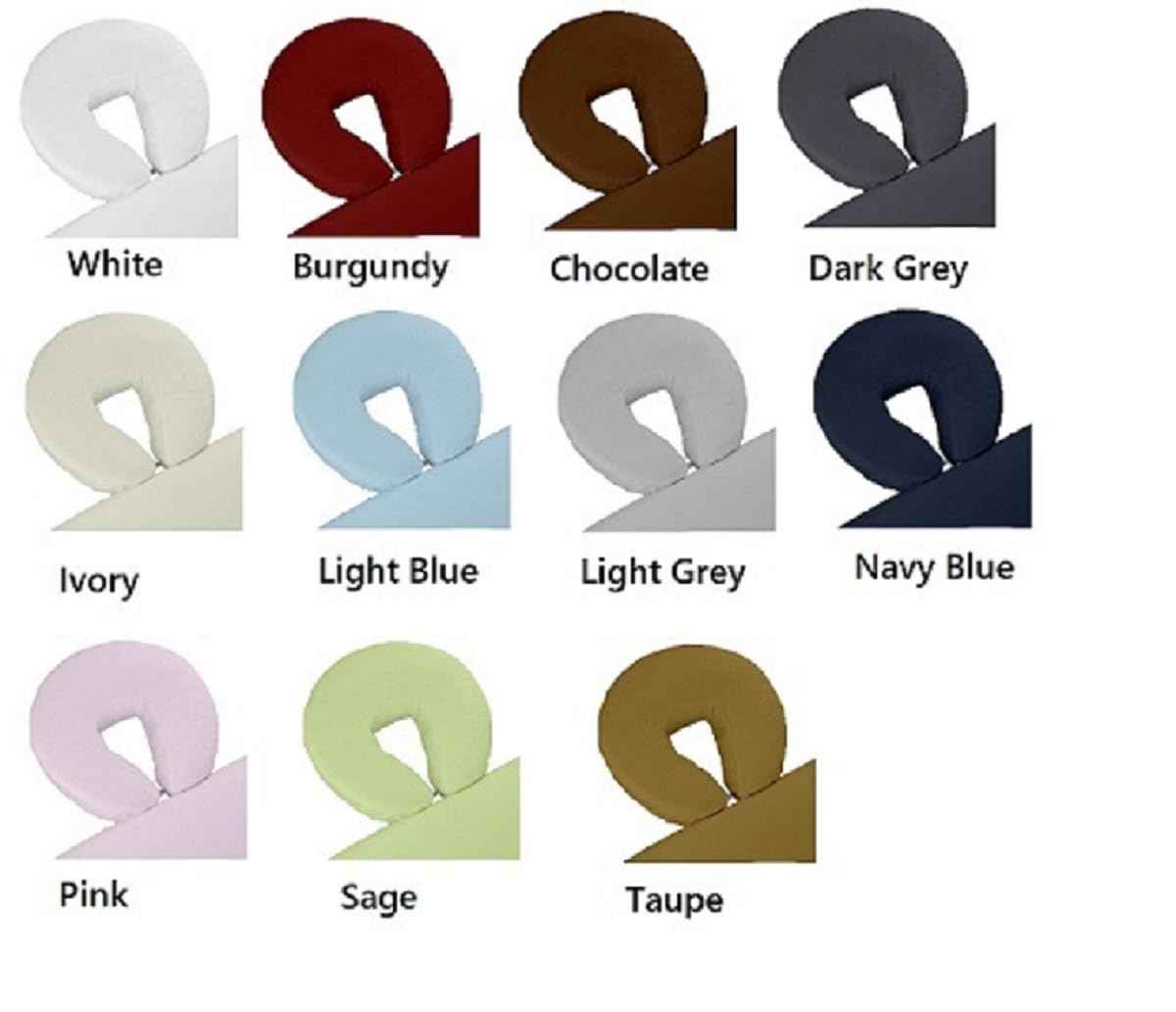 Pack of 10, Premium Microfiber Face Cradle Covers - Ultra Soft Fitted Massage Table Cradle Cover, Spa Table Headrest Protectors (White)