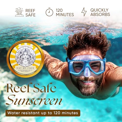 Eat My Face BEEF TALLOW Reef Safe Sunscreen SPF 30 ? Non Nano Zinc Oxide ? Water Resistant, Organic ? Moisturizing Sunblock for Face & Sensitive Skin ? 4oz Tin "If You Wouldn't Eat It, Don't Wear It!"