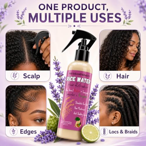 Fermented Rice Water Leave-In Conditioner Spray for Hair Growth - 4 oz
