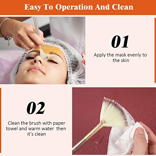 9-Piece Soft Facial Fan Brushes with Wooden Handles