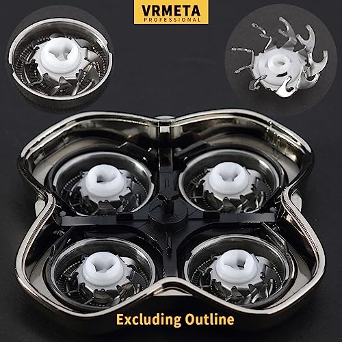 VRMETA 4 PCS Shaver Head Replacement Blades for Skull Pitbull Carver PRO 4 Electric Razor Replacement head