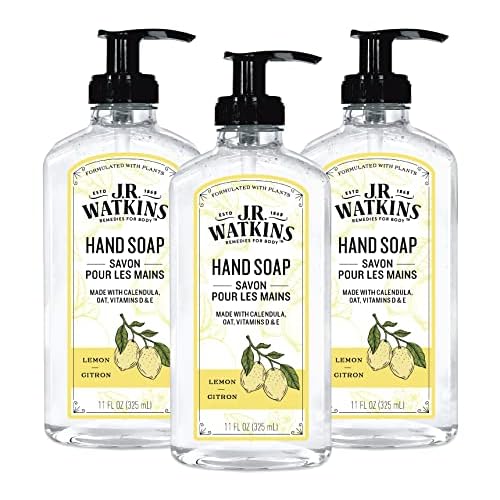 J.R. Watkins Foaming Hand Soap with Pump Dispenser, Moisturizing Foam Hand Wash & Liquid Hand Soap With Dispenser, Moisturizing Hand Soap, Alcohol-Free Hand Wash, Cruelty-Free