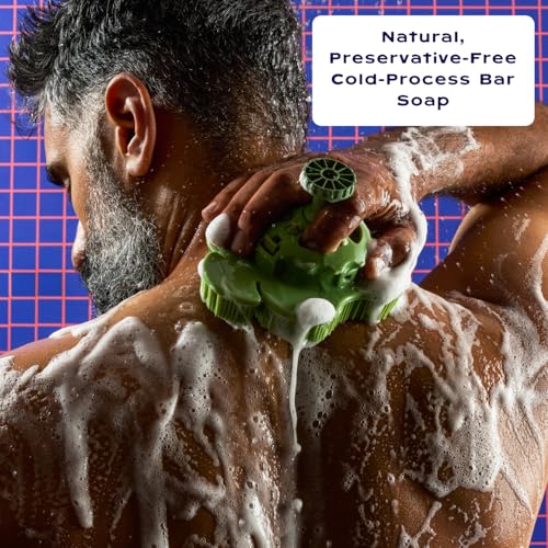 Smoosh¢ç Body Scrubber, Sage & 2-Count Bar Soap, Amber Santal - Silicone Body Scrubber with Embedded Bar Soap for Shower Exfoliation and Cleansing