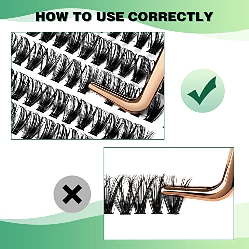 KEYYOU Lash Clusters 300pcs Individual Eyelash Extensions 9-18MM