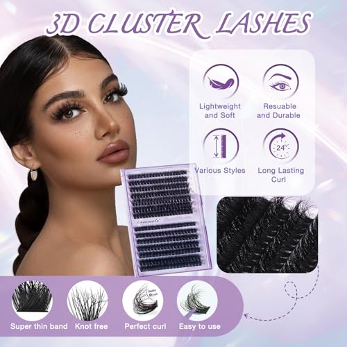 Proamate Cluster Lashes D Curl 10-18mm 270pcs Volume Mix