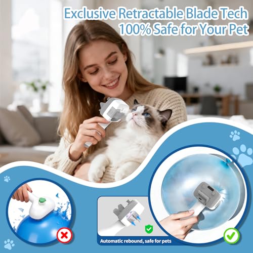 5-in-1 Pet Steam Brush for Dogs & Cats - Deshedding & Dematting