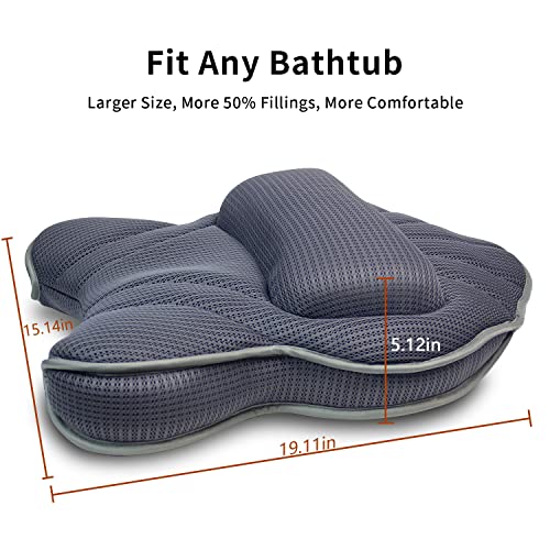 Extra Thick Bath Pillow with Suction Cups - Neck & Back Support