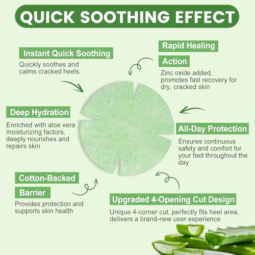 TEAWOO Aloe Vera Cracked Heel Patches - Heel Repair & Moisturizing Bandages