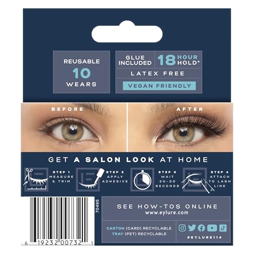 Eylure No. 114 Salon Extension False Eyelashes – Volume Curl