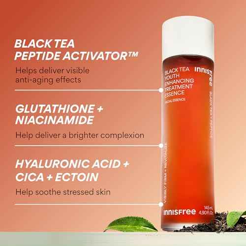 innisfree Black Tea Youth Essence, Korean Anti-Aging Treatment with Niacinamide for Radiance, Firm Skin, Hydration, and Barrier Support