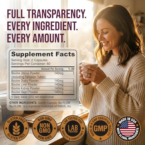 Grass Fed Beef Organ Supplement for Women – 120 Capsules for Hormone Balance & Vitality