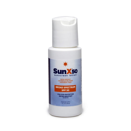 CoreTex Sun X 50 SPF Sunscreen Lotion (1oz. Bottle) - Free of Parabens, Oxybenzone, & Octinoxate - Oil Free, Broad Spectrum (UVA/UVB) Sunscreen - Water & Sweat Resistant up to 80 Min.