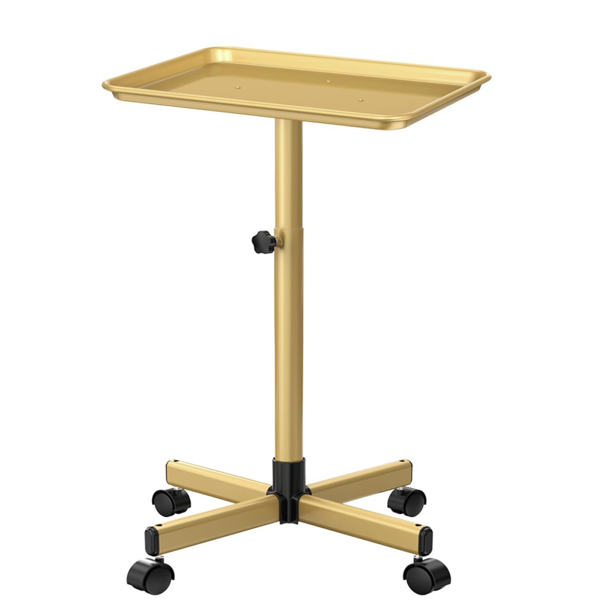 Salon Tray Cart, Salon Rolling Tray Adjustable Height, Tattoo Tray, SPA Rolling Trolley Tray for Beauty Hairstylist Dental Clinic,Champagne Gold