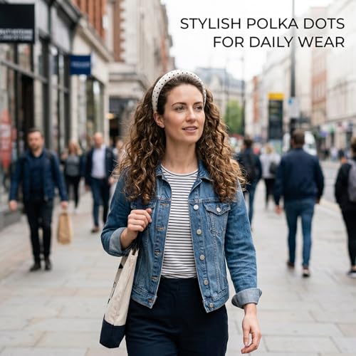 3-Pack Polka Dot Headbands for Daily Wear & Exercise