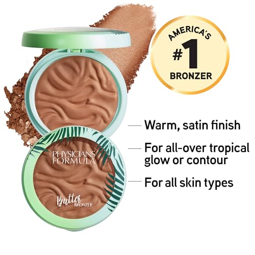 Physicians Formula Murumuru Butter Bronzer, Moisturizing, Nourishing Murumuru Butter for Silky Glow, Dermatologist Tested, Hypoallergenic, Vegan & Cruelty-Free - Sunset Bronzer