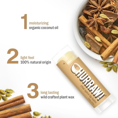 Hurraw! Chai Spice Lip Balm, 2 Pack: Organic, Certified Vegan, Cruelty and Gluten Free. Non-GMO, 100% Natural Ingredients. Bee, Shea, Soy and Palm Free. Made in USA