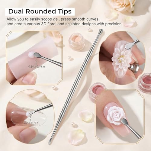 3 Pcs Stainless Steel Nail Art Sculpting Tools & Dotting Pens Set