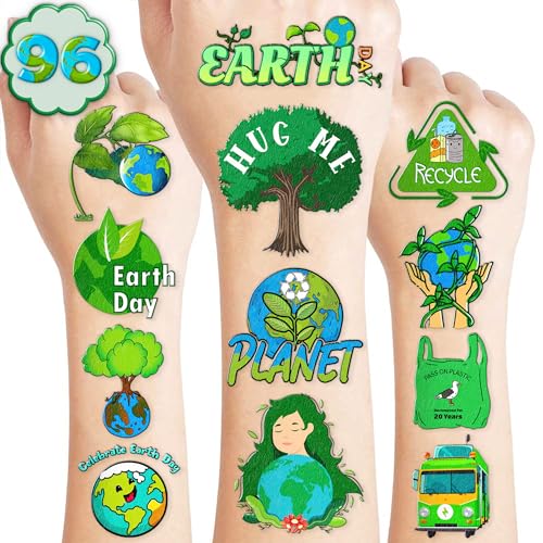 101 PCS Earth Day Temporary Tattoos - Eco Friendly Party Favors
