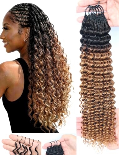 20-Inch Miracle Knots Crochet Human Hair for Black Women - T1b/30 Ombre Deep Wave