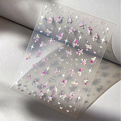 Summer Nail Art Stickers - 5D Embossed Self-Adhesive Glitter Sequins
