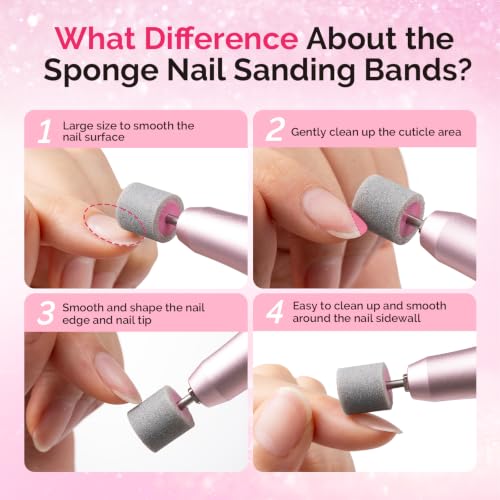 MelodySusie Sponge Nail Sanding Bands - 10Pc Set (120 & 240 Grit)