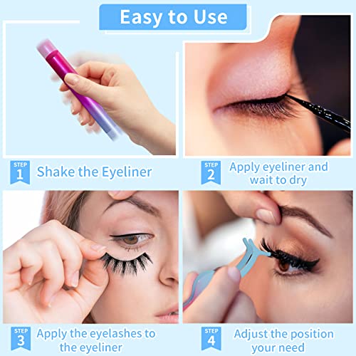 Magnetic Eyelashes Kit - 14 Pairs with Magnetic Eyeliner & Tweezers