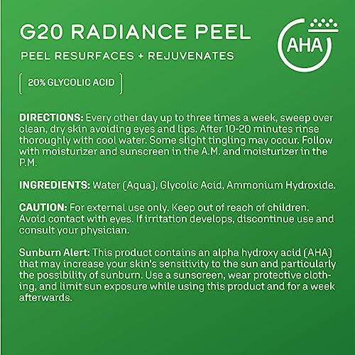 DCL Skincare G20 Glycolic Acid Exfoliating Pads with 20% Glycolic Acid ? Skin-Smoothing & Hydrating, 50 Pads
