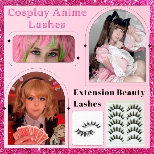5 Pairs 3D Spiky Anime Cosplay Eyelashes - Synthetic Lashes