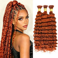 #350 Ginger Deep Wave Human Braiding Hair 150G Boho