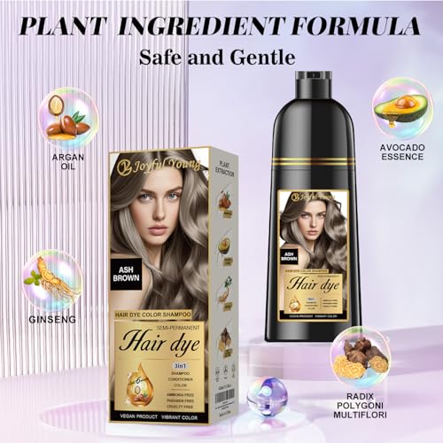 Ash Brown Hair Dye Shampoo 3-in-1 | Gray Coverage