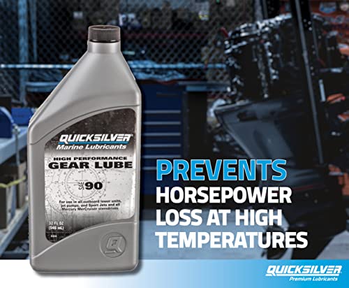 Quicksilver by Mercury Marine 8M0222065 SAE 90 High Performance Gear Lube, 32 oz