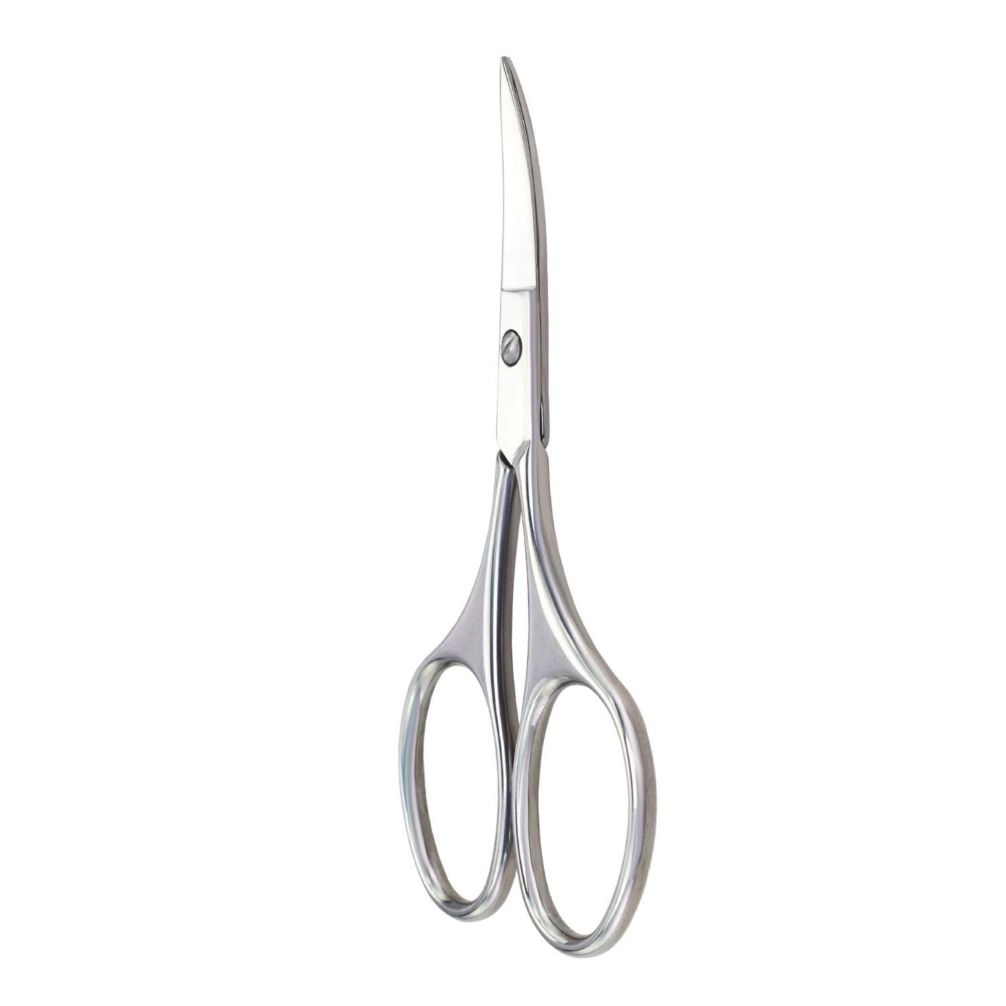 Motanar Nose Hair Trimmer Scissors-3.4' Round Tip Scissors For Ear Eyebrow Beard Mustache Trimming - Multi Purpose Round Personal Beauty Hair Care Tool For Men Women And Baby (Silver Curved Blades)