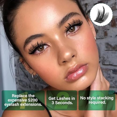 200D Volume Lash Clusters with Spikes - 12-20mm D Curl DIY Eyelash Extensions