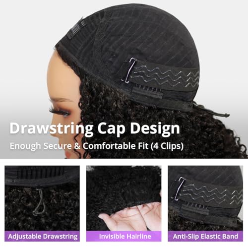 Tinashe Beach Curly Half Wig - 16-Inch Glueless Human Hair