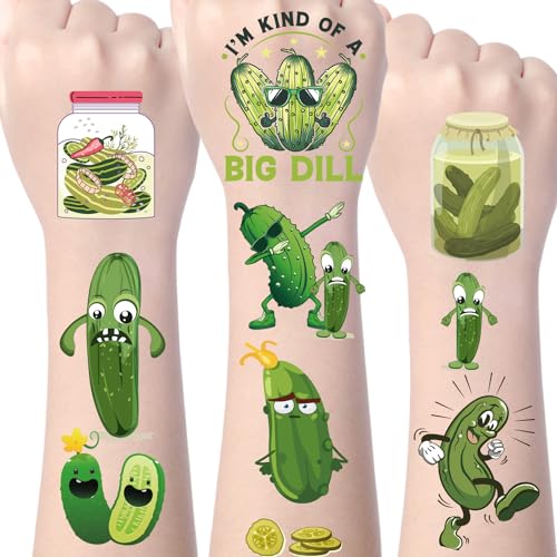 Pickle Temporary Tattoos - 8 Funny Tattoo Stickers