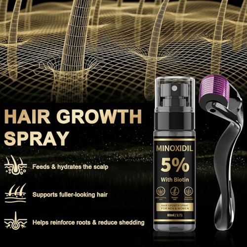 5% Minoxidil Hair Growth Spray with Biotin & Rosemary - 3.38 Fl Oz