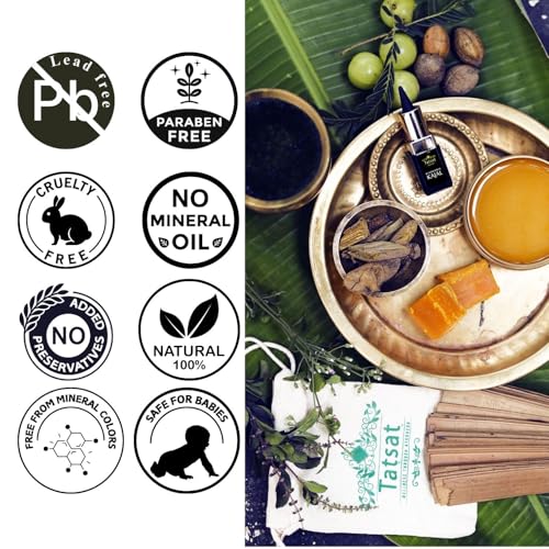 Tatsat Ayurvedic Herbal Kajal Eyeliner - Deep Black Natural Eye Care