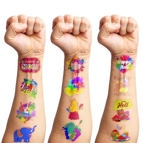 105 Pc Indian Holi Temporary Tattoos - Festival Party Favors