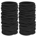 Black Hair Ties for Thick & Curly Hair - 4mm Elastic Bands (120 Pack)