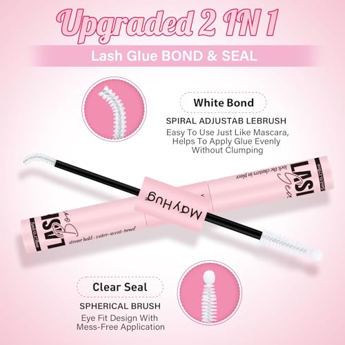 Mayhug 4-in-1 Lash Bond and Seal Kit with Remover & Tweezers