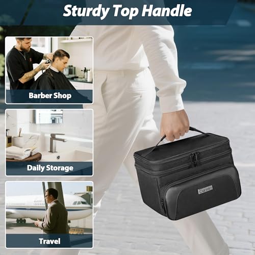 CURMIO Double Layer Hair Clipper Travel Case | Compatible Wahl/Andis