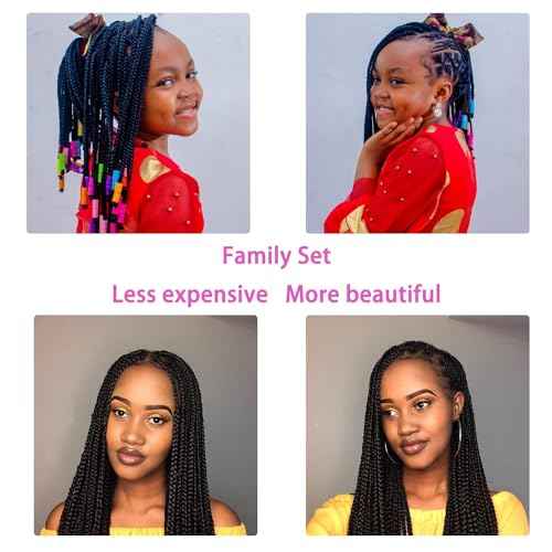 Brazilian Wool Hair Acrylic 100% 8 Pack for African Crochet Braid/Box Braids/Jumbo Braiding/Senegalese Twist/Faux Locs/Twist Wraps Synthetic Fiber Hair Extensions Natural Black Color