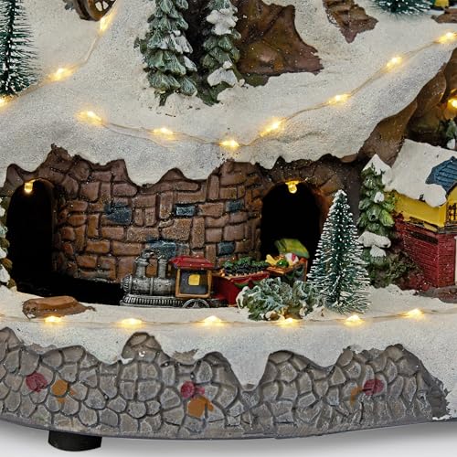 Alpine Corporation 18"H Indoor Animated Winter Wonderland Set with LED Lights and Music