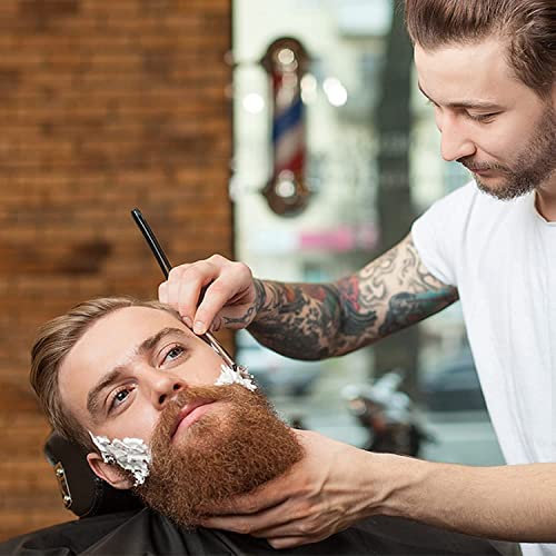 Professional Straight Razors For Men, Barber Razors, Straight Edge Razor Kit For Close Shaving - Beard Cut Throat Straight Razor Safety Shavette - 10 Shaving Blades By Krisp Beauty (Black/Gold)
