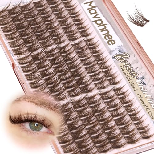 Brown Cluster Lashes 108Pcs - DIY Wispy Eyelash Extensions